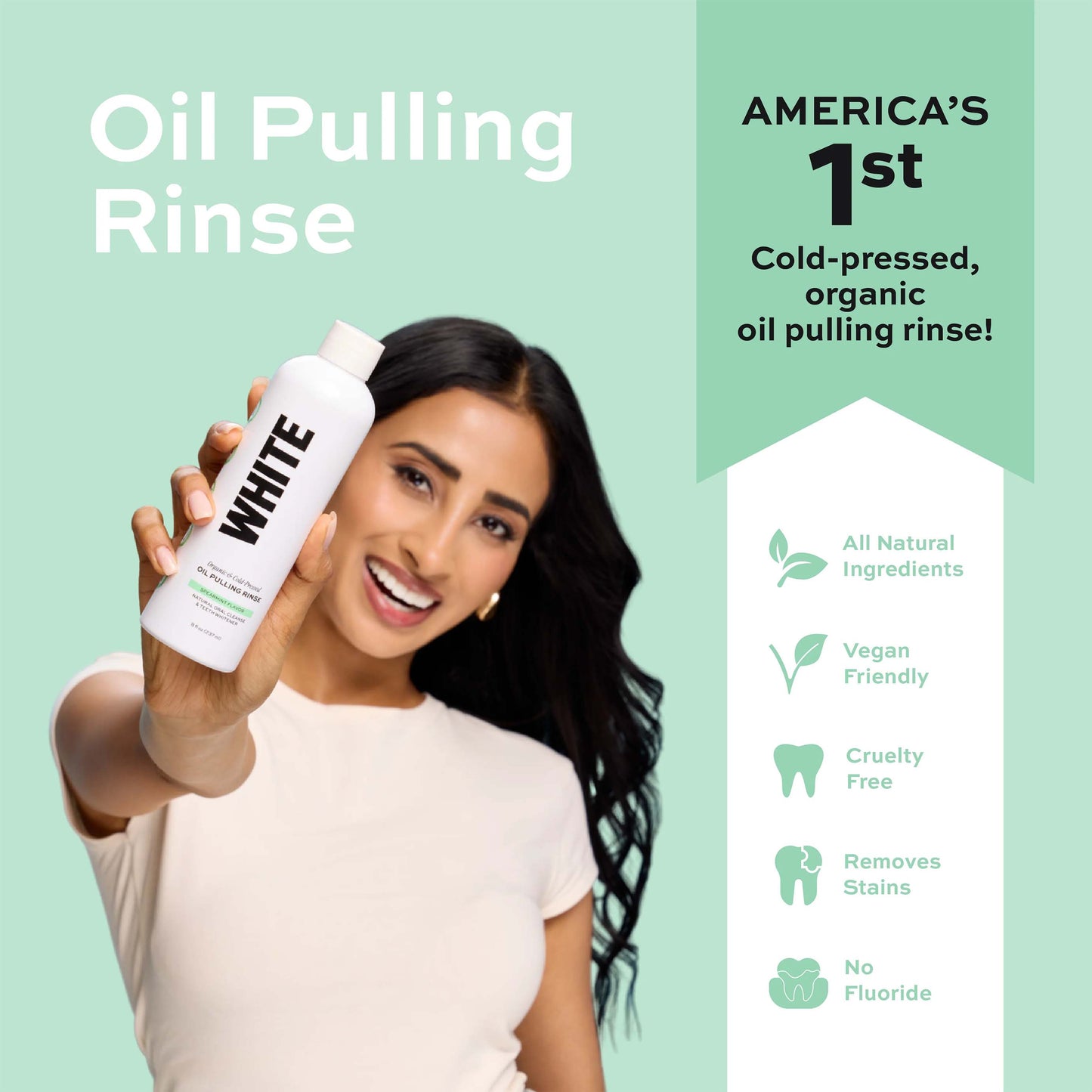 Spearmint Oil Pulling Rinse —Natural Oral Cleanse & Teeth Whitener