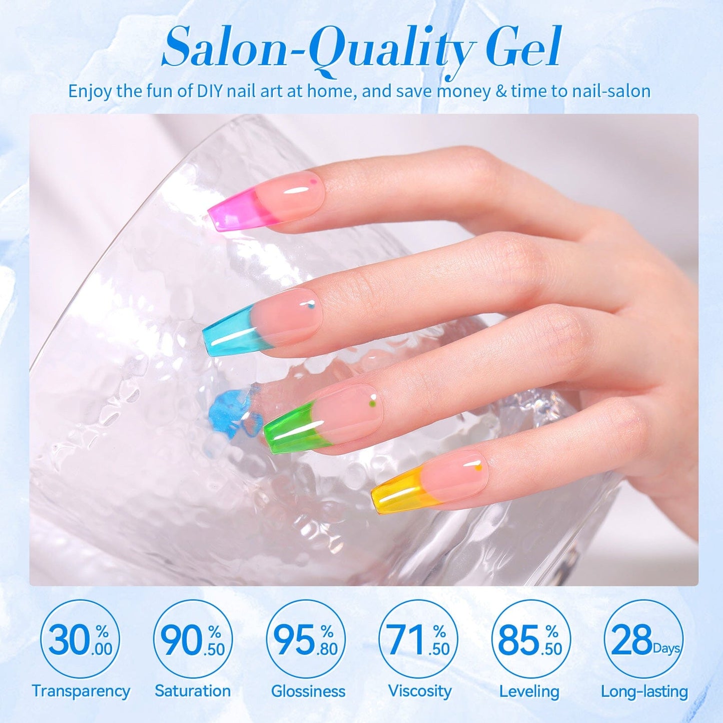6 Colors Ice Jelly Gel Polish Set Summer Soda 7ml