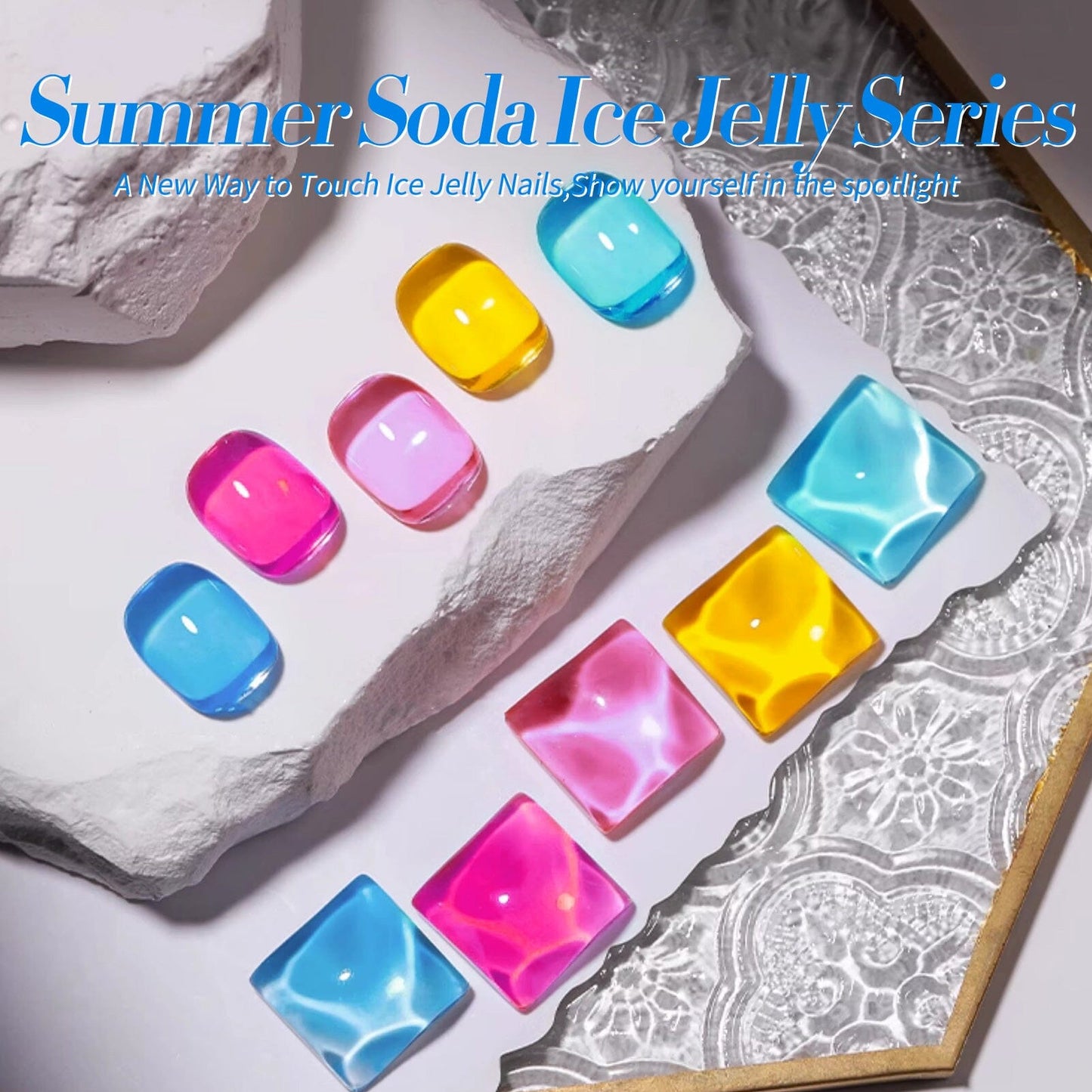 6 Colors Ice Jelly Gel Polish Set Summer Soda 7ml