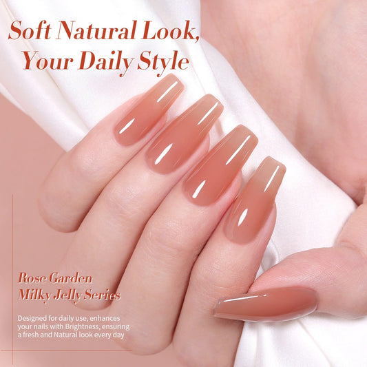 6 Colors Rose Garden Milky Jelly Gel Polish Set 7ml