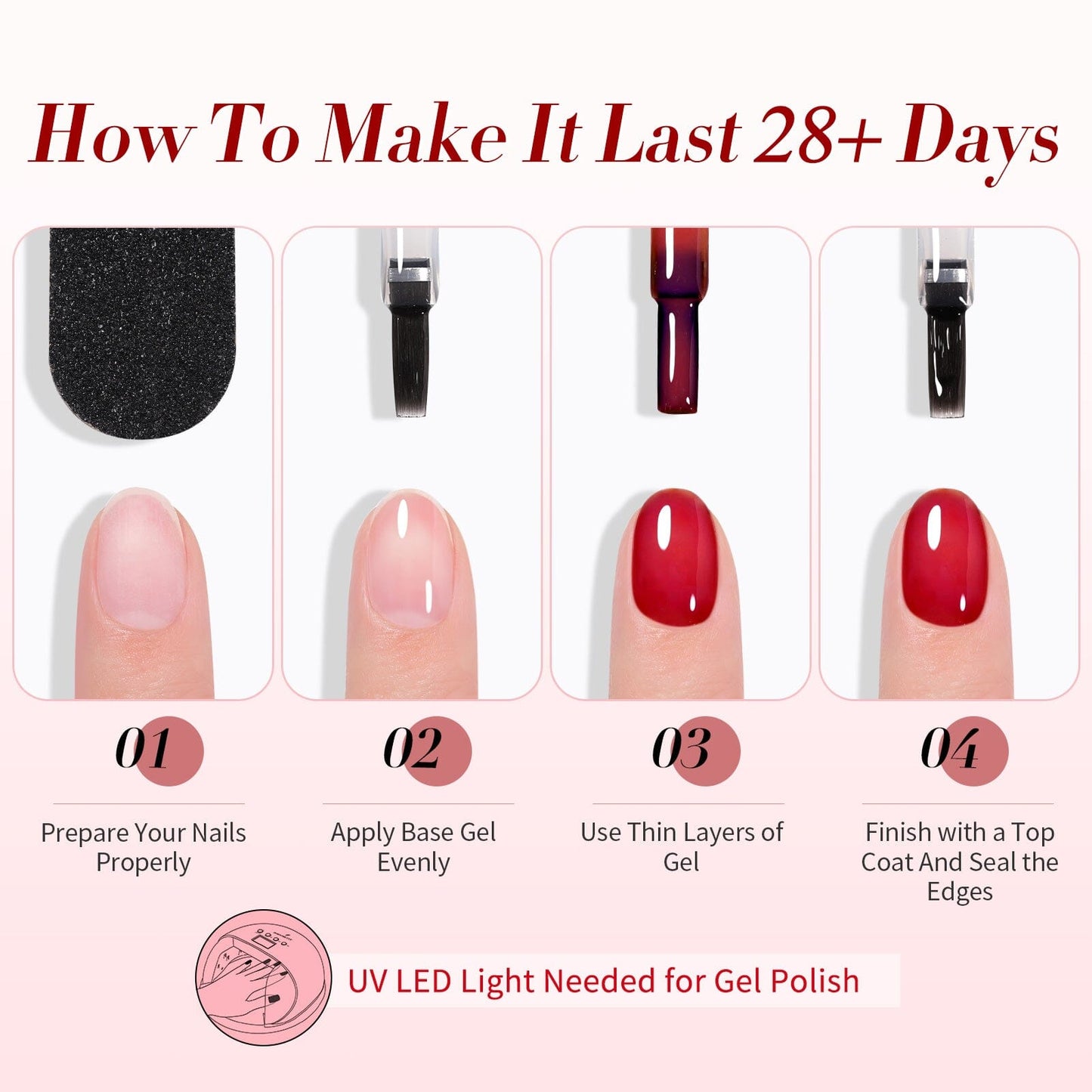 4 Colors Ruby Rose Jelly Gel Polish Set 7ml