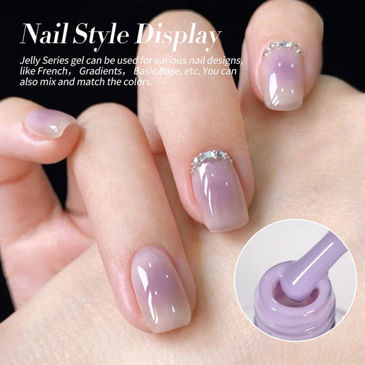 6 Colors Jelly Gel Polish Set J04 Lilac Whispers 7ml