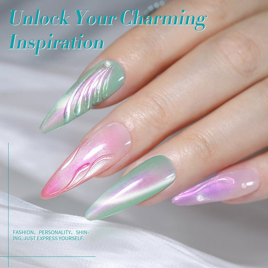 6 Colors Aurora Cat Magnetic Gel Polish Set M43 Coral Sea 7ml