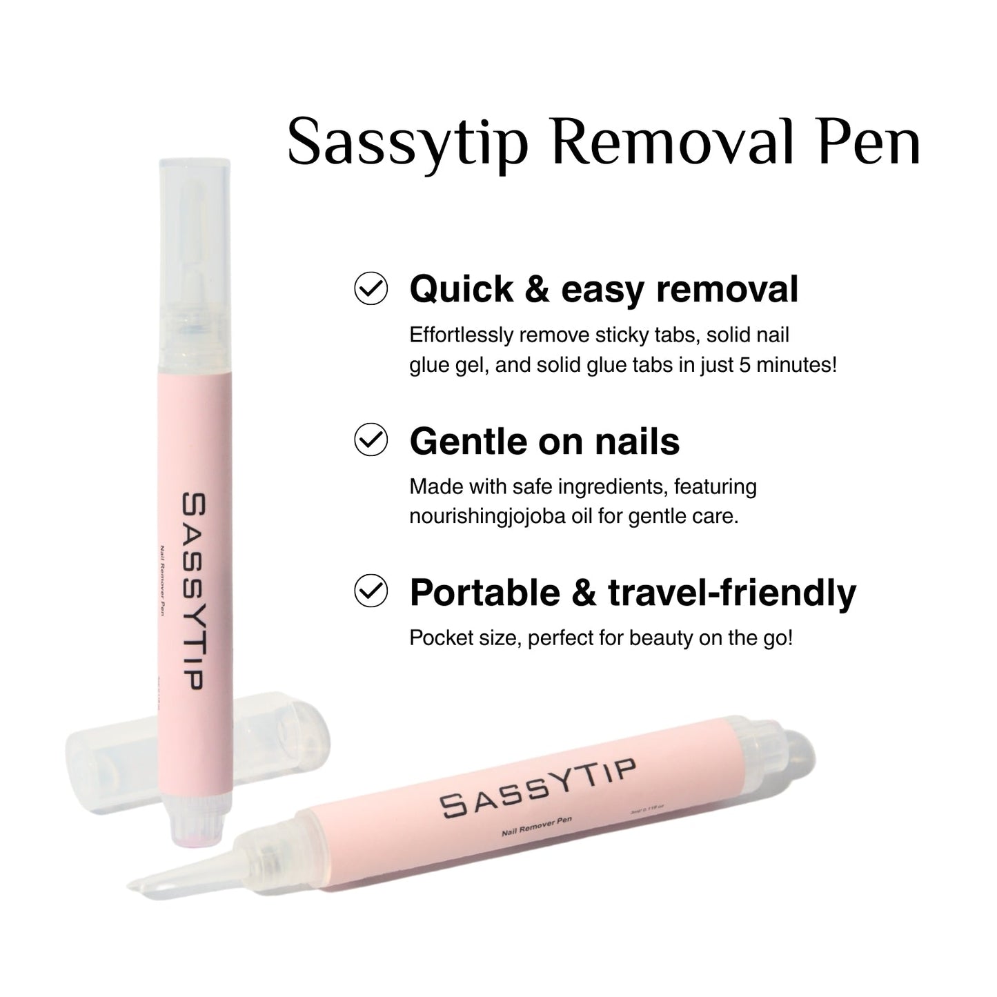 Nail Removal Made Easy – 3-in-1 Solid Gel Remover Pen Set with U-Shaped LED Light