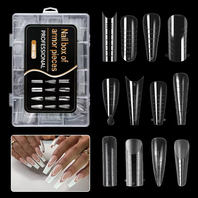Complete Nail Extension Kit – 288 Dual Forms + Fiber Gel + UV Lamp + 9-Piece File Set