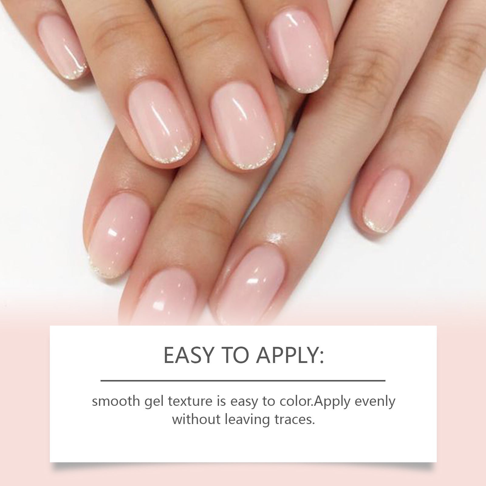 SassyTip transparent pink water-based nail polish brush and jelly texture details