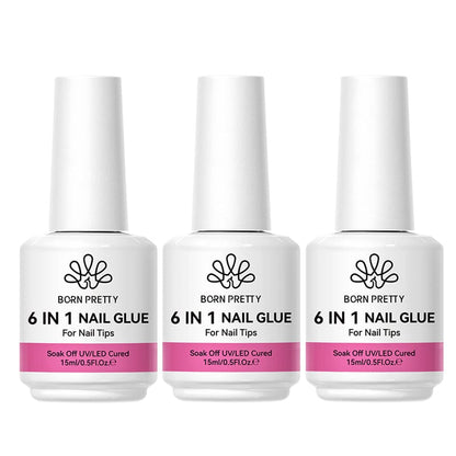 3pcs 6 in 1 Nail Glue Gel Polish 15ml