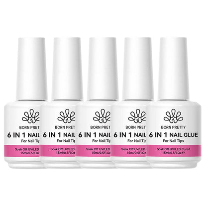 5pcs 6 in 1 Nail Glue Gel Polish 15ml