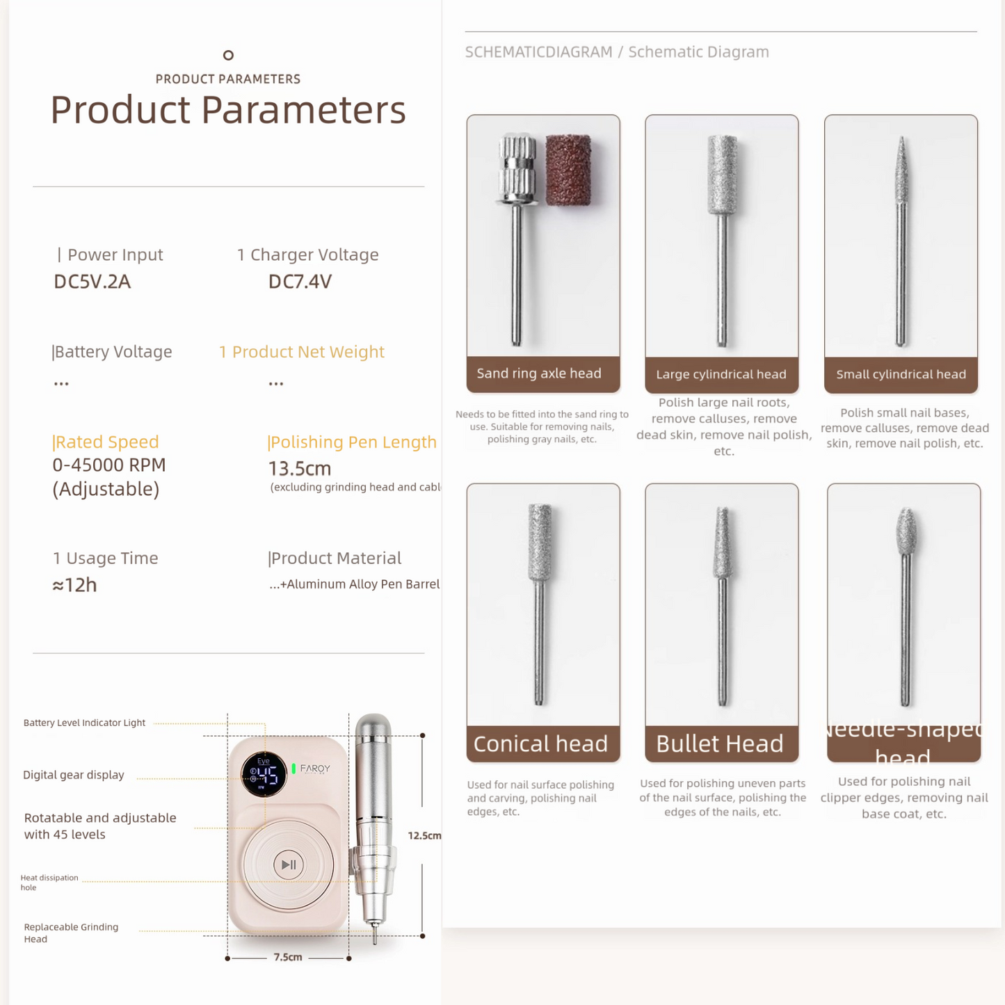 🔧 Pro Power 45,000RPM Nail Drill Machine – Portable & Rechargeable!