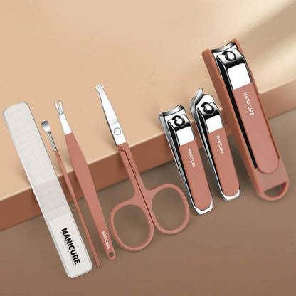 🔥 Splash-Proof Portable 7-PCS Nail Clipper Manicure Set