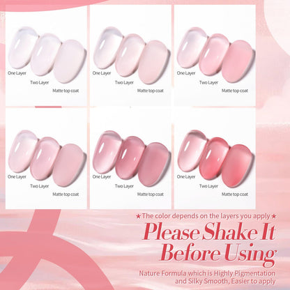 6 Colors Jelly Gel Set Jelly Pink Forever 7ml
