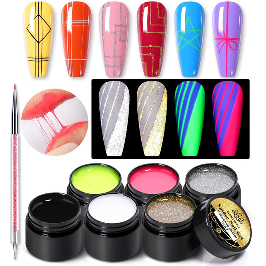 6 Colors Spider Nail Gel 5g