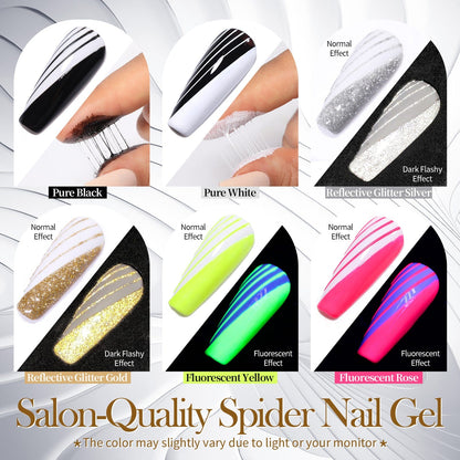 6 Colors Spider Nail Gel 5g