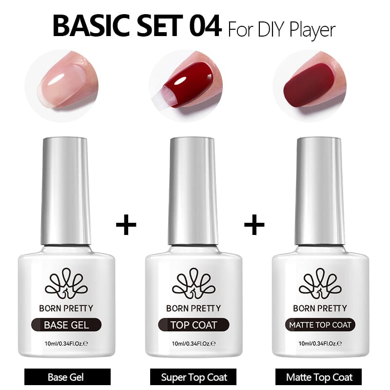 3pcs Basic Set #04 Base Top Coat 10ml