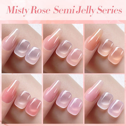 6 Colors Misty Rose Semi Jelly Gel Polish Set 7ml