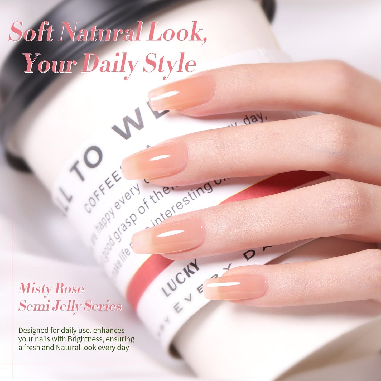 6 Colors Misty Rose Semi Jelly Gel Polish Set 7ml
