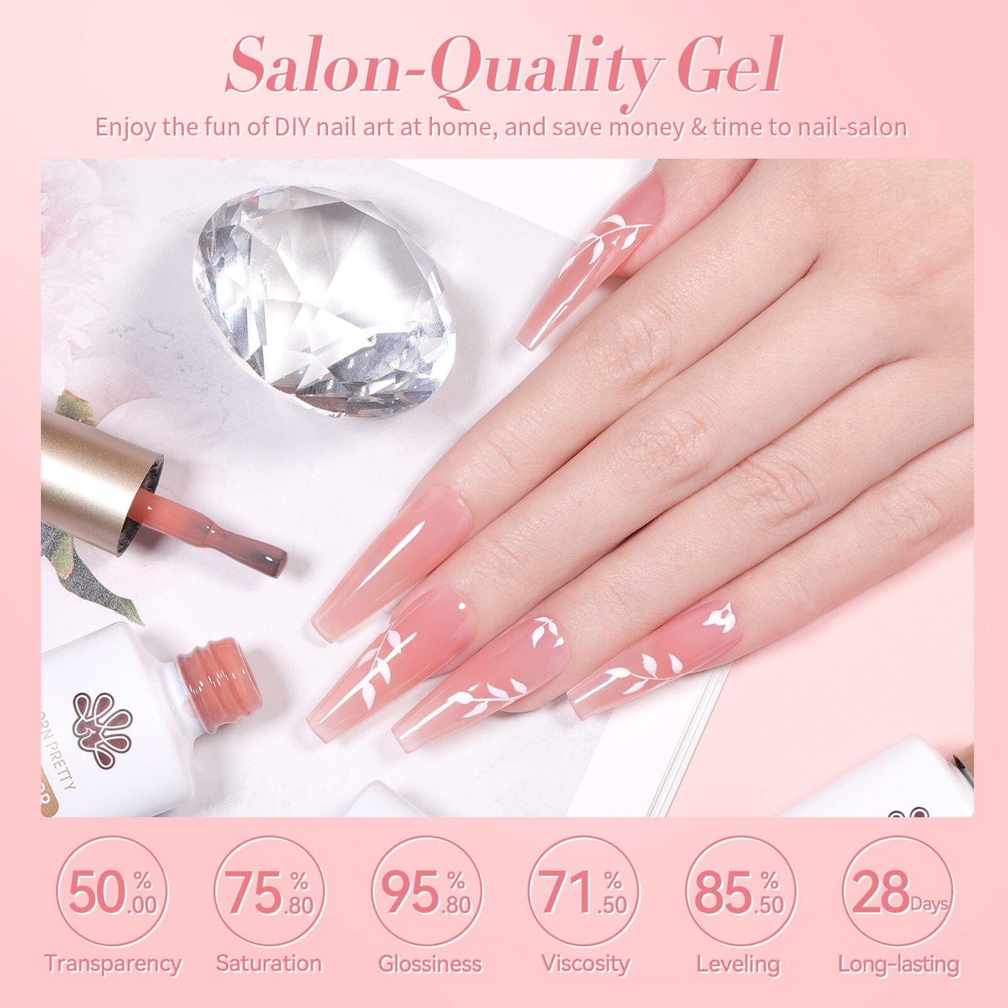 6 Colors Misty Rose Semi Jelly Gel Polish Set 7ml