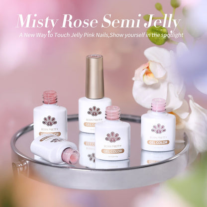 6 Colors Misty Rose Semi Jelly Gel Polish Set 7ml