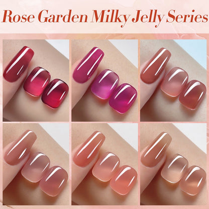 6 Colors Rose Garden Milky Jelly Gel Polish Set 7ml
