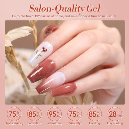 6 Colors Rose Garden Milky Jelly Gel Polish Set 7ml