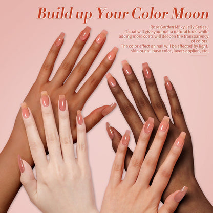 6 Colors Rose Garden Milky Jelly Gel Polish Set 7ml