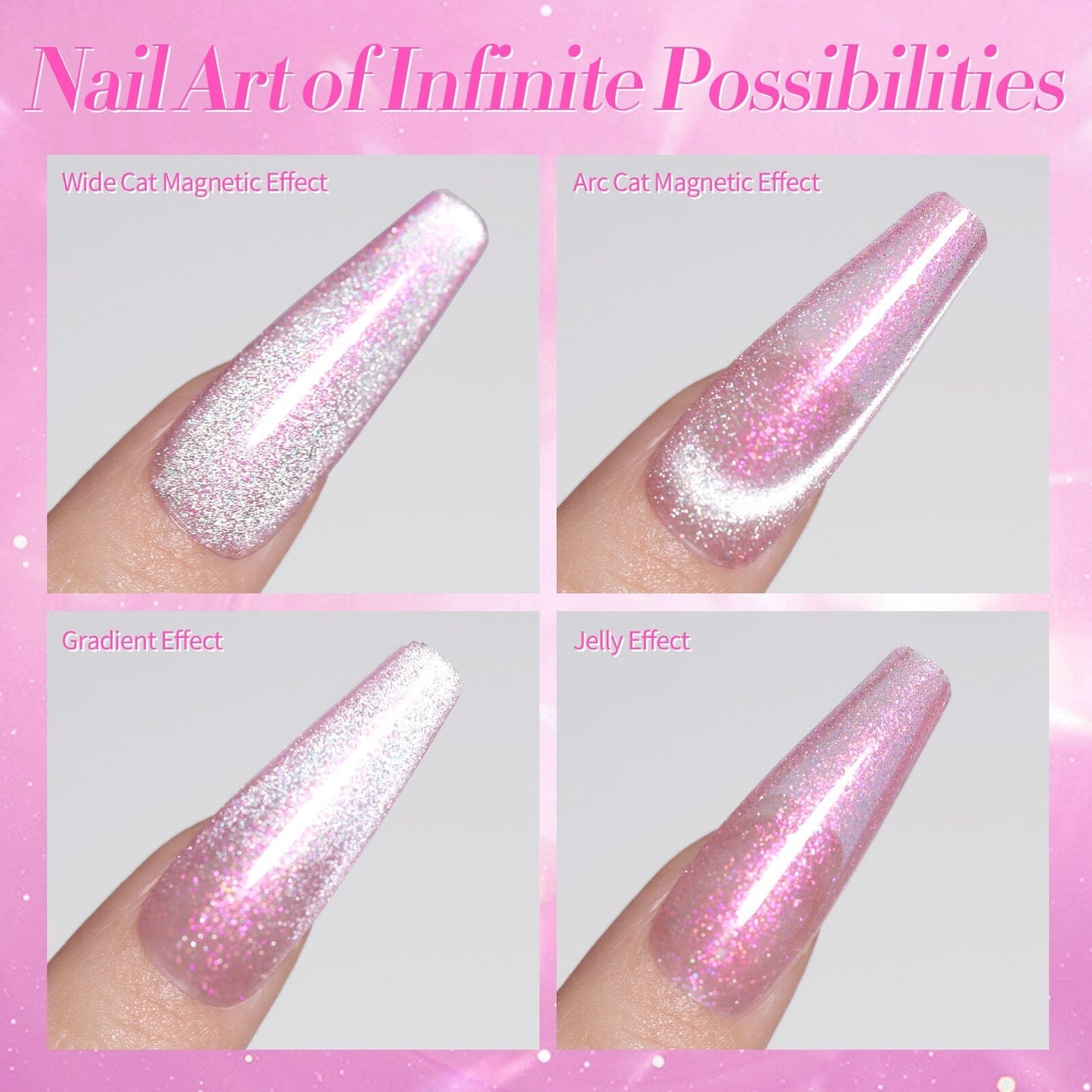 4 Colors Cat Magnetic Gel Polish Set Jelly Pink Auroras 5ml