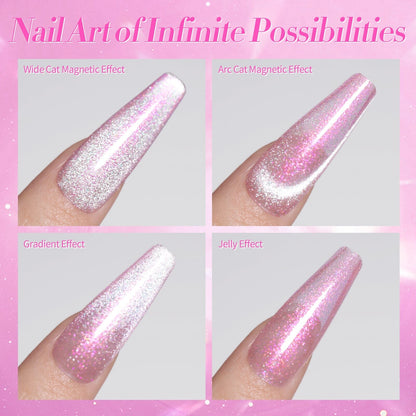 4 Colors Cat Magnetic Gel Polish Set Jelly Pink Auroras 5ml