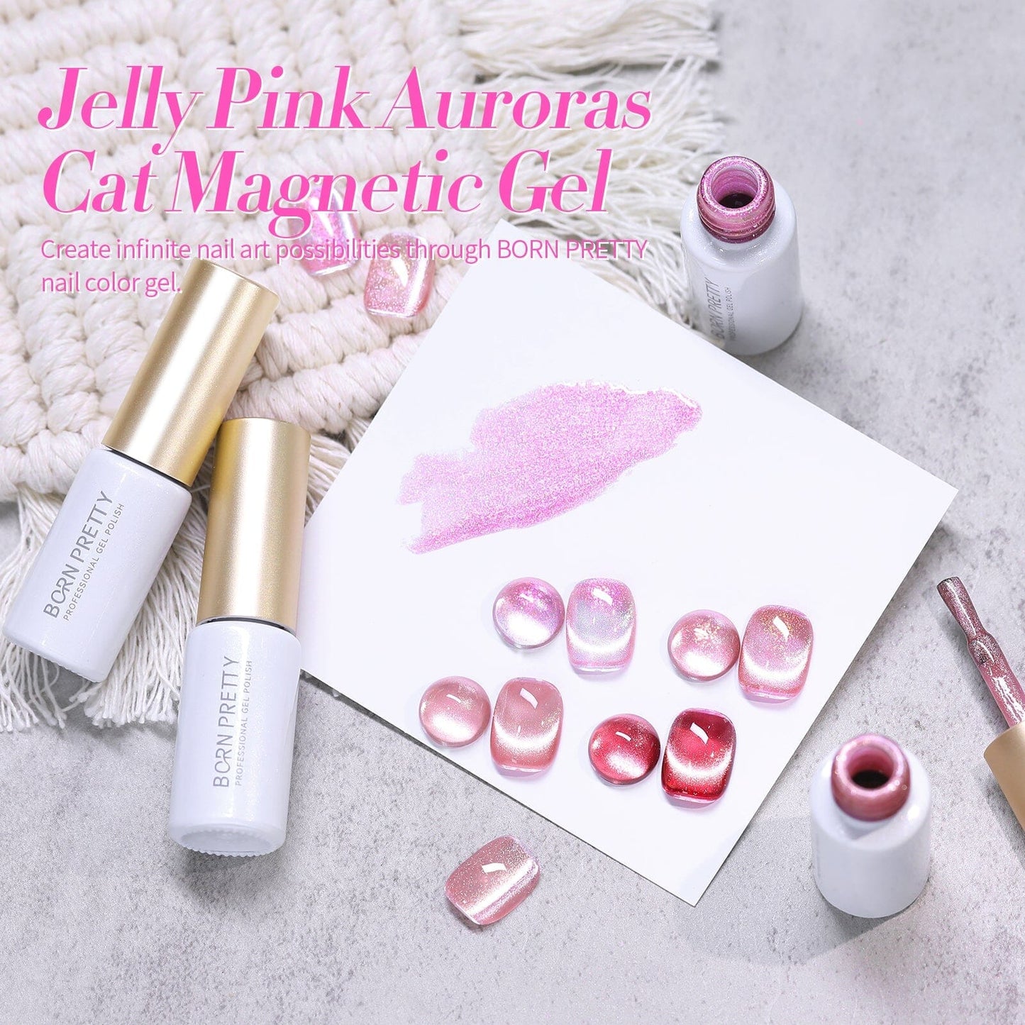 4 Colors Cat Magnetic Gel Polish Set Jelly Pink Auroras 5ml