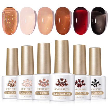 6 Colors Jelly Gel Polish Set Cozy Hearth Milky 7ml