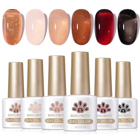 6 Colors Jelly Gel Polish Set Cozy Hearth Milky 7ml