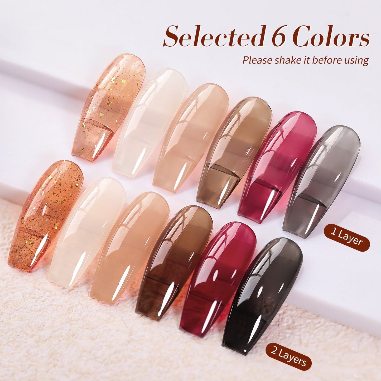 6 Colors Jelly Gel Polish Set Cozy Hearth Milky 7ml