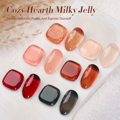 6 Colors Jelly Gel Polish Set Cozy Hearth Milky 7ml