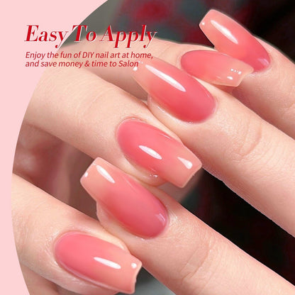 4 Colors Jelly Gel Polish Set Rosy Aura 7ml