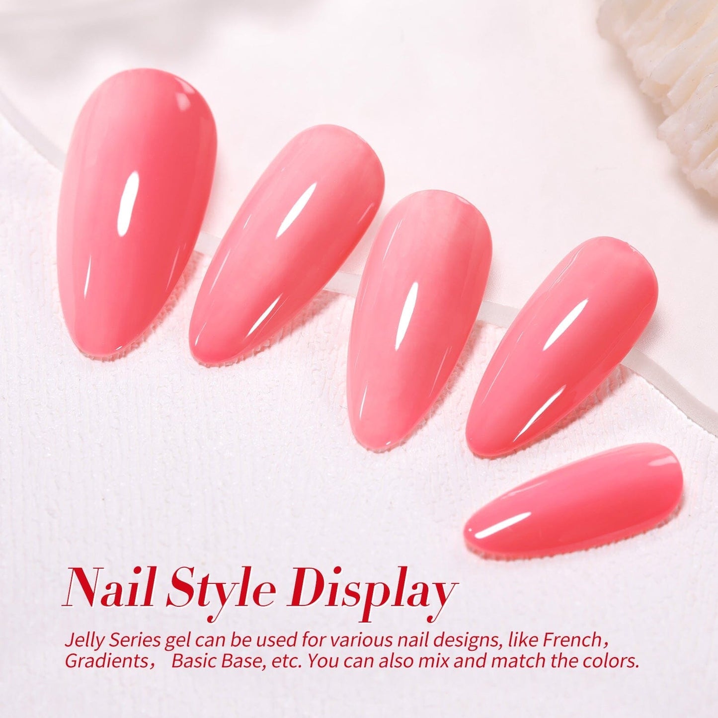4 Colors Jelly Gel Polish Set Rosy Aura 7ml