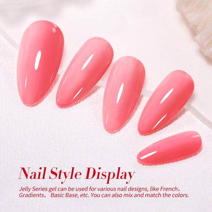 4 Colors Jelly Gel Polish Set Rosy Aura 7ml