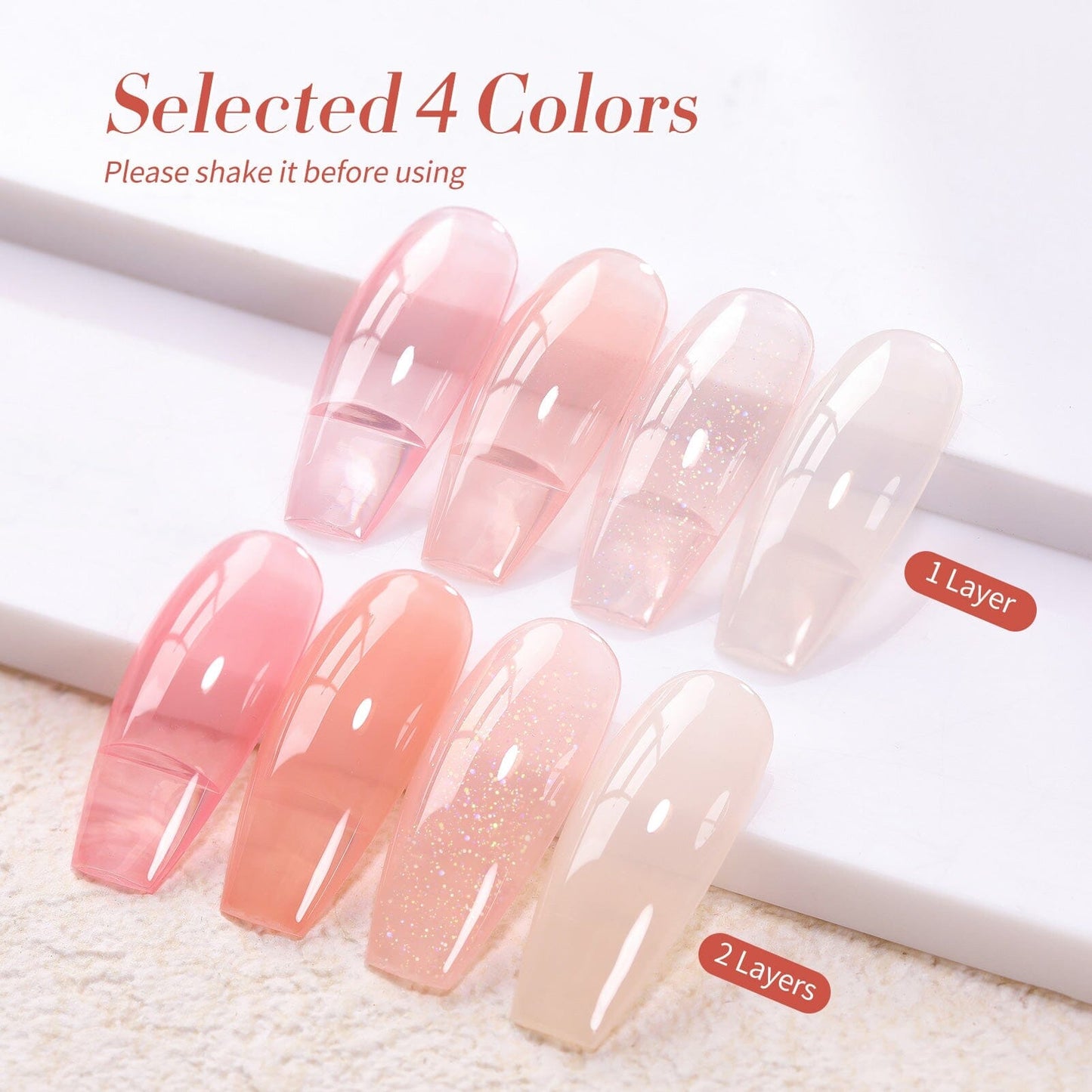 4 Colors Milky Jelly Gel Set Floral Hush 7ml