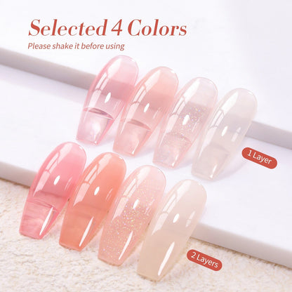 4 Colors Milky Jelly Gel Set Floral Hush 7ml
