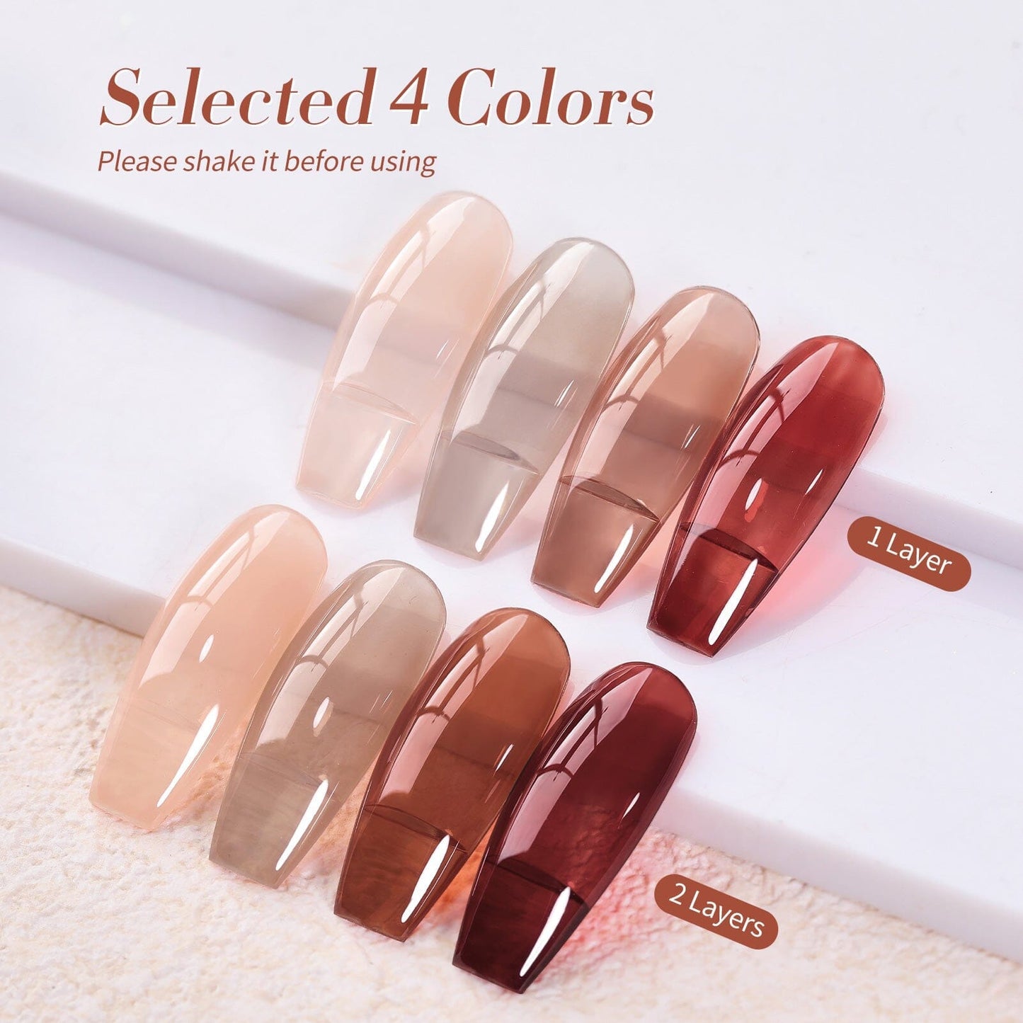 4 Colors Autumn Ember Milky Jelly Gel Set 7ml