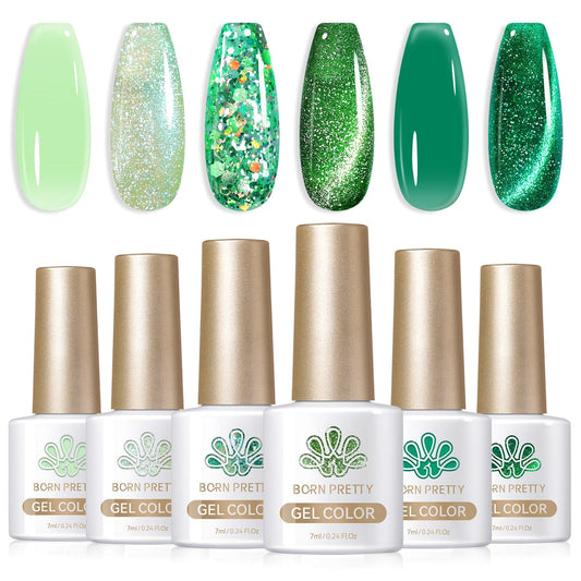 6 Colors Jelly Magnetic Gel Polish Set Fireflies Forest 7ml
