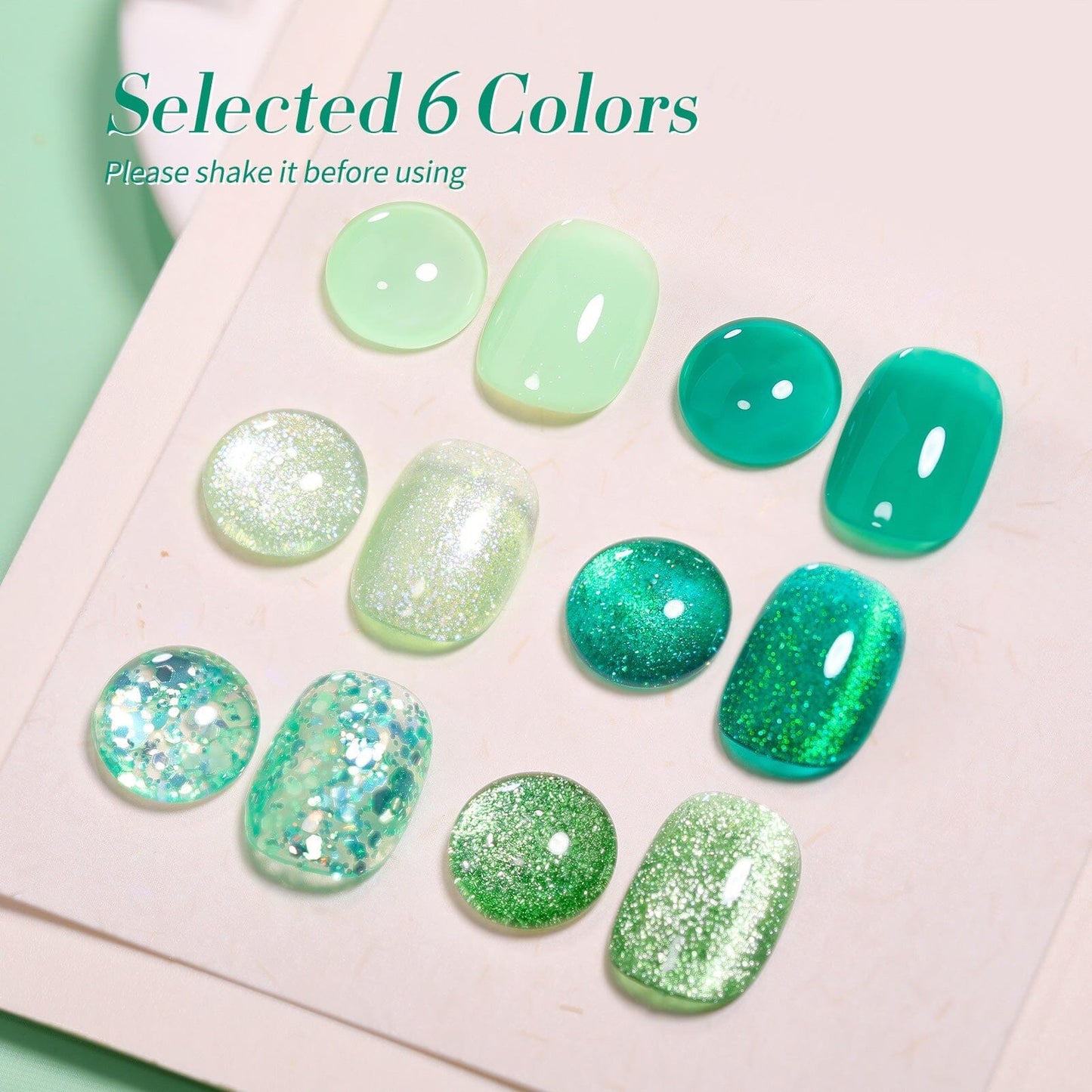 6 Colors Jelly Magnetic Gel Polish Set Fireflies Forest 7ml