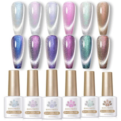 6 Colors Cat Magnetic Gel Polish Set Auroras Snowlight 7ml