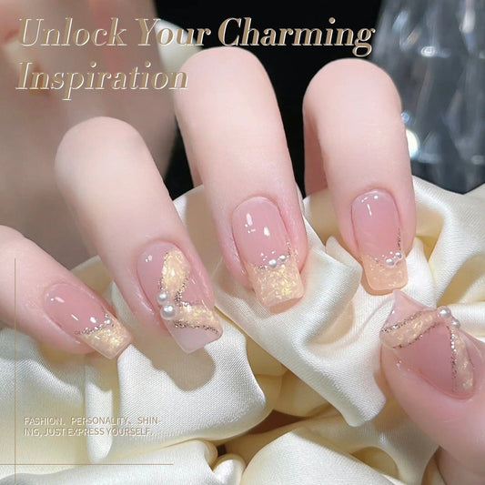 6 Colors White Pink Pearl Thread Swirl Gel Polish Set 7ml