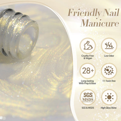 6 Colors White Pink Pearl Thread Swirl Gel Polish Set 7ml