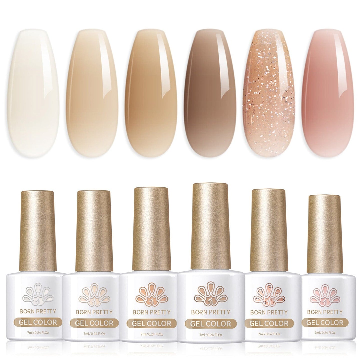 6 Colors Nude Jelly Gel Polish Set Secret Garden 7ml