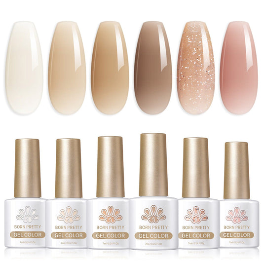 6 Colors Nude Jelly Gel Polish Set Secret Garden 7ml