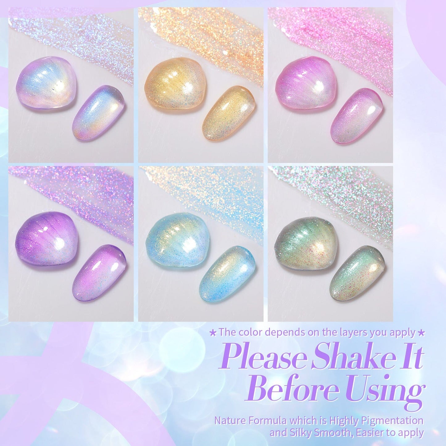 6 Colors Jelly Gel Polish Set T06 Conch Spirit 7ml