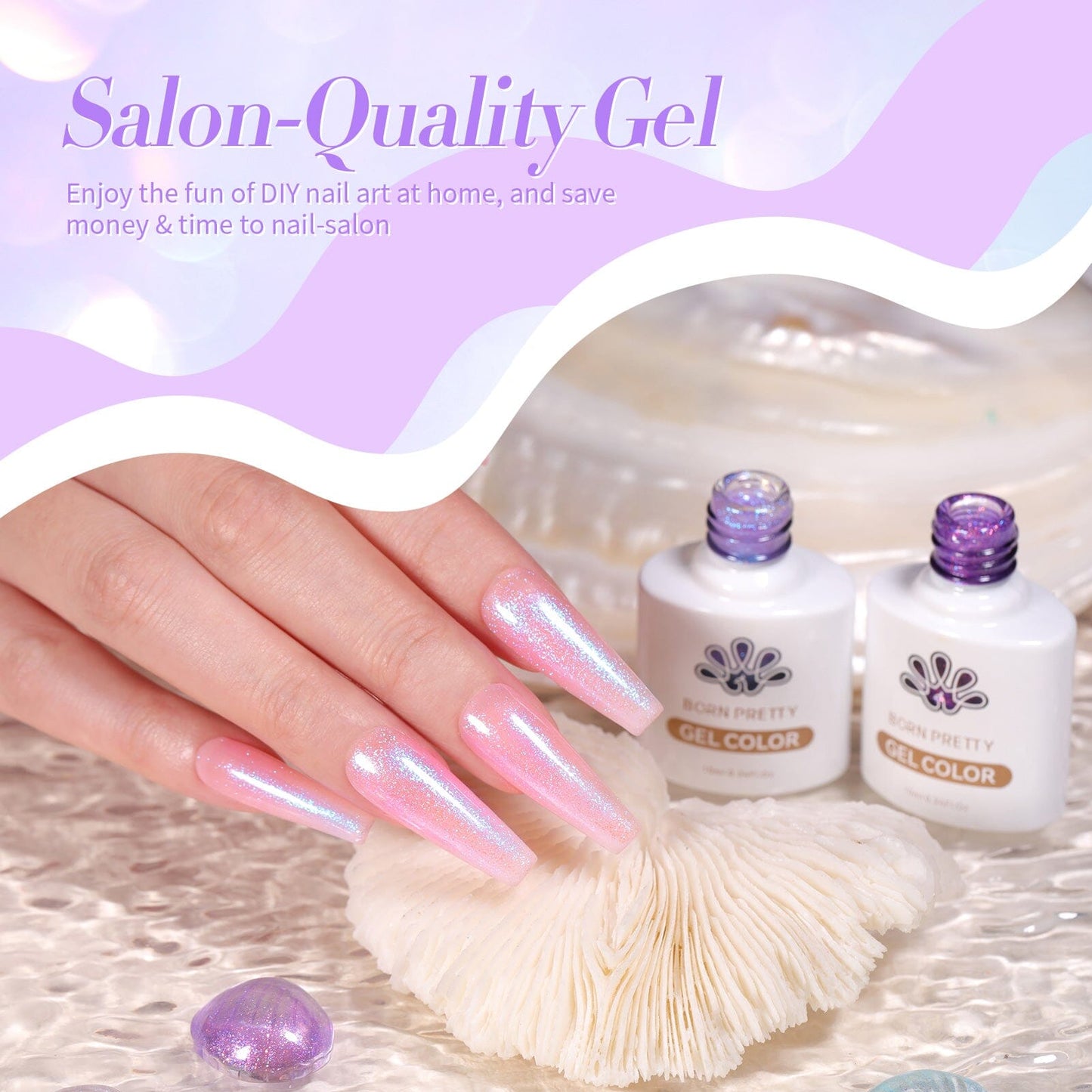 6 Colors Jelly Gel Polish Set T06 Conch Spirit 7ml