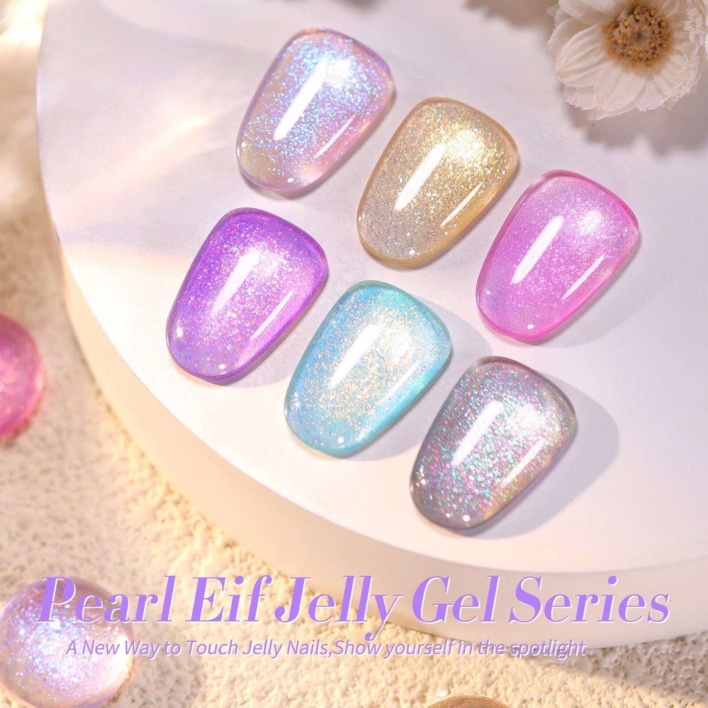 6 Colors Jelly Gel Polish Set T06 Conch Spirit 7ml