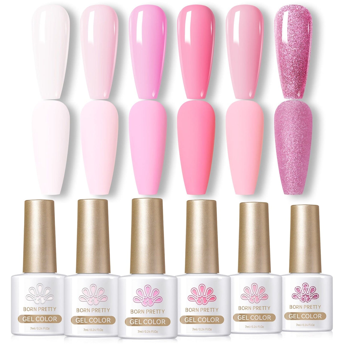 6 Colors Gel Polish Set Pink Baby 7ml