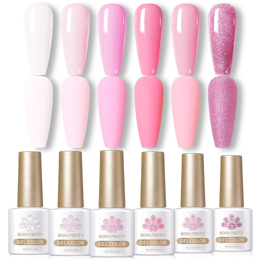 6 Colors Gel Polish Set Pink Baby 7ml